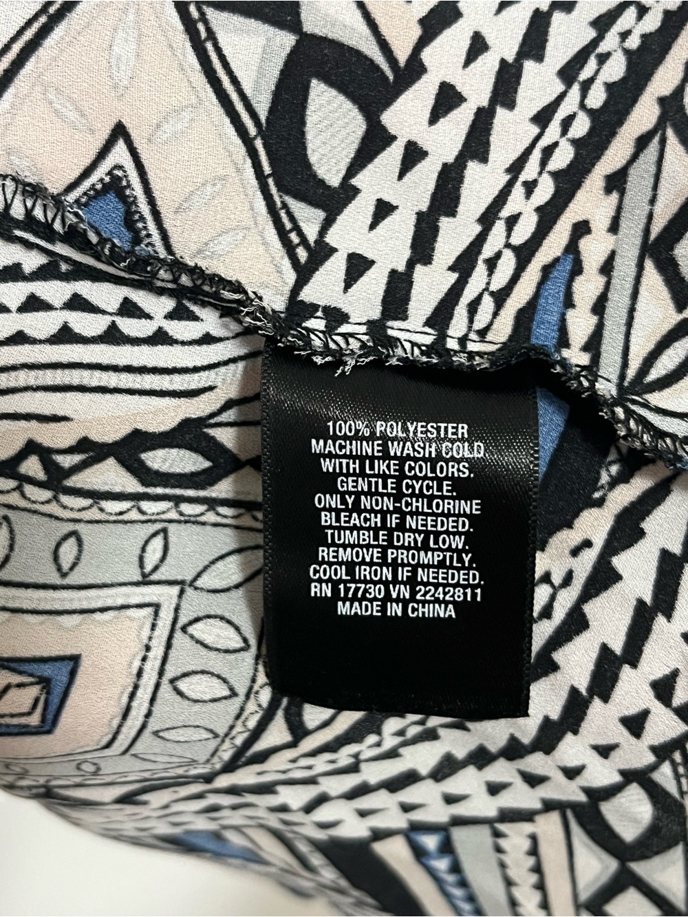 Mossimo Geometric Print Open Front Kimono Cardigan High-Low S/M Boho - Picture 4 of 11
